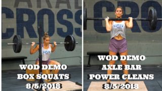 Wod Demo – Box Squats and Axle Bar Cleans