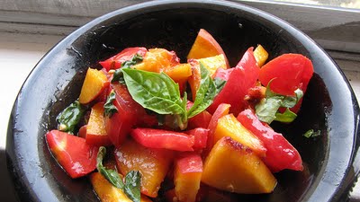 Peach Tomato Basil Salad