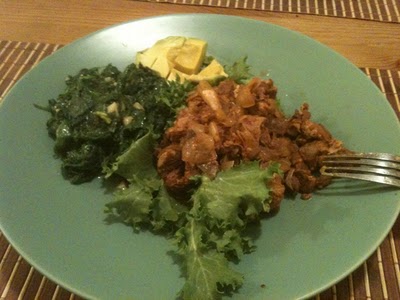 Goat Stew with Sauteed Greens